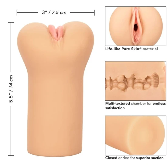 Stroker Vulva - Material Realist, Alb, Dimensiune 14 x 7.5 cm