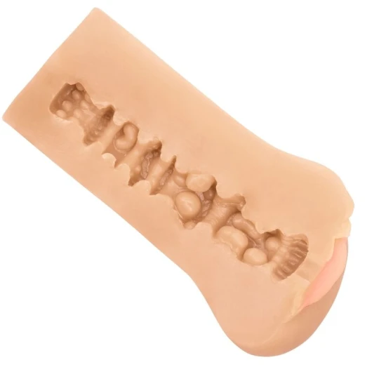 Stroker Vulva - Material Realist, Alb, Dimensiune 14 x 7.5 cm