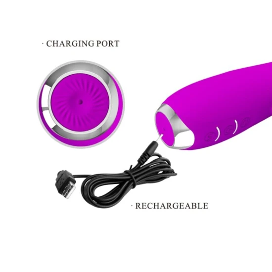 Vibrator tip iepure, Violet - cu rotație reîncărcabilă