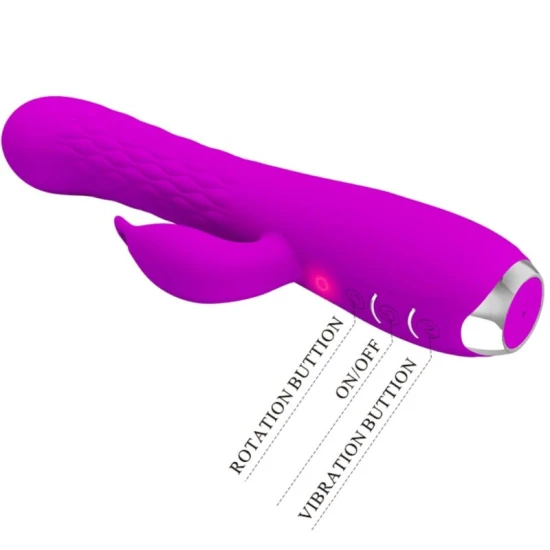 Vibrator tip iepure, Violet - cu rotație reîncărcabilă