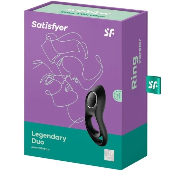 Vibrator inel pentru penis tip Duo, Negru