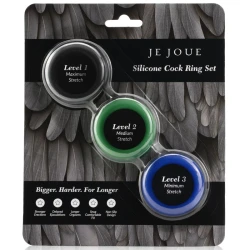 Set inele penis din silicon, Model, Albastru/Verde/Negru