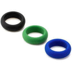 Set inele penis din silicon, Model, Albastru/Verde/Negru