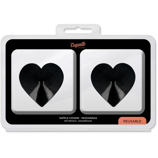 Acoperitoare Mameloane Hearts, negru