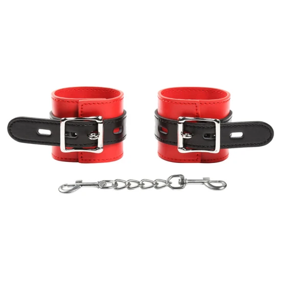 Set cătușe/obiecte de restricție pentru încheieturi, Roșu cu Negru