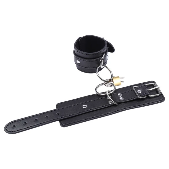 Set cătușe pentru încheieturi cu sistem de blocare cu inel O-Ring, Negru
