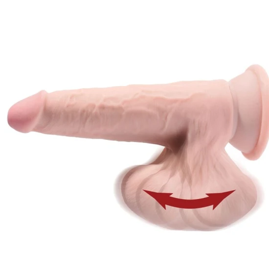 DILDO PLUS 3D CU BILE OSCILANTE, 24,5 CM, PIELE DESCHISĂ