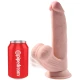 DILDO PLUS 3D CU BILE OSCILANTE, 24,5 CM, PIELE DESCHISĂ