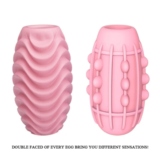 Ou masturbator dublu față, TPR, roz, universal