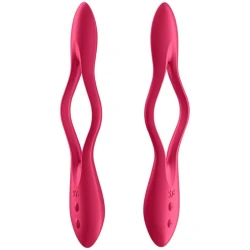 Vibrator multifuncțional Elastic Joy din silicon, roșu