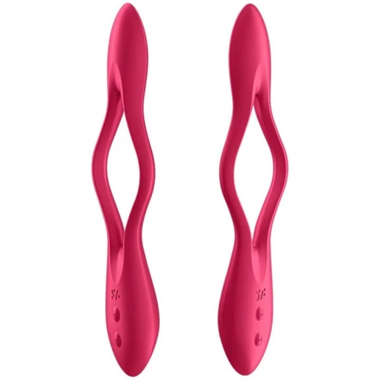 Vibrator multifuncțional Elastic Joy din silicon, roșu