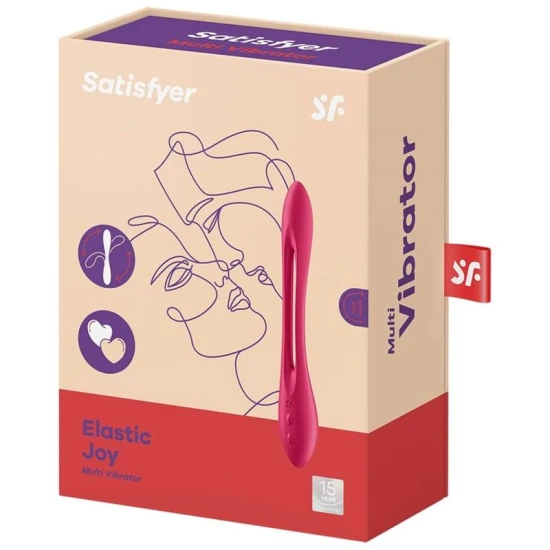 Vibrator multifuncțional Elastic Joy din silicon, roșu