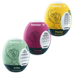 Masturbator Eggs - Riffle, Bubble & Fierce, Alb, Mărime Unică
