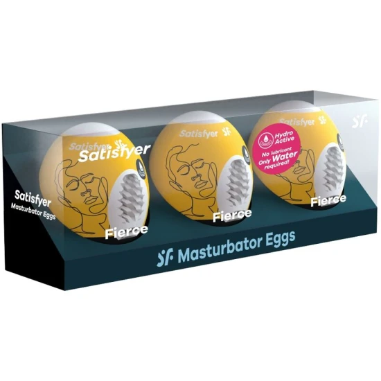 Masturbator Egg 3er Set - Texturi Stimulante, Crem, Mărime Unică.