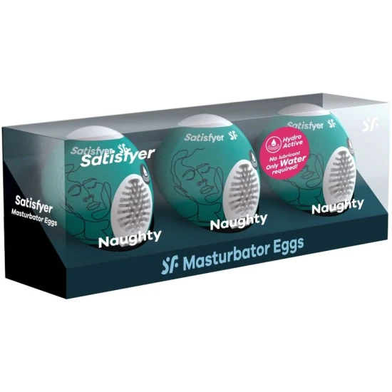 Masturbator Egg 3er Set - Texturi Stimulante, Culoare Transparentă, Mărime Universală.