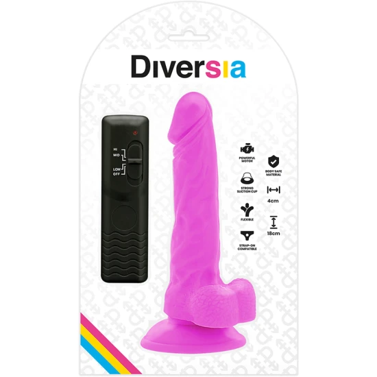 DILDO VIBRANT FLEXIBIL, Mov, 18 cm - Ø 4 cm