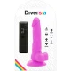 DILDO VIBRANT FLEXIBIL, Mov, 18 cm - Ø 4 cm