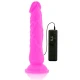 DILDO FLEXIBIL VIBRATOR, Roz, 21 cm - Ø 4.9 cm