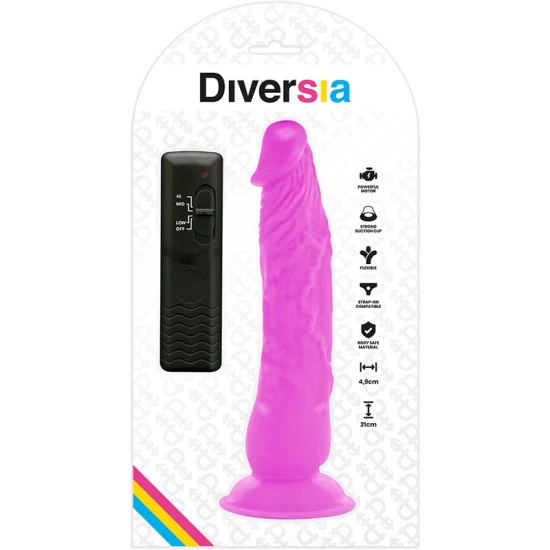 DILDO FLEXIBIL VIBRATOR, Roz, 21 cm - Ø 4.9 cm