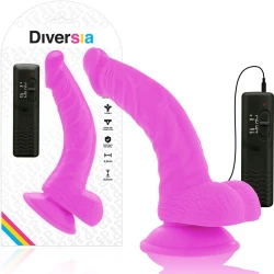 DILDO FLEXIBIL VIBRATOR, Violet, 21.5 cm - Ø 4.5 cm