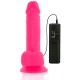 DILDO FLEXIBIL VIBRANT, Roz, 20.5 cm - Ø 4.2 cm