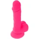 DILDO FLEXIBIL VIBRANT, Roz, 20.5 cm - Ø 4.2 cm