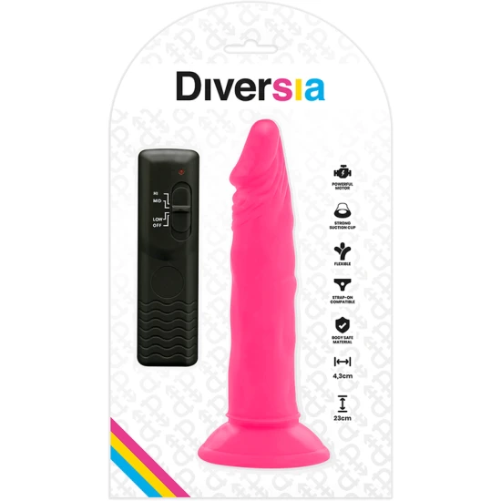 DILDO FLEXIBIL CU VIBRAȚII, Roz, 23 cm - Ø 4.3 cm