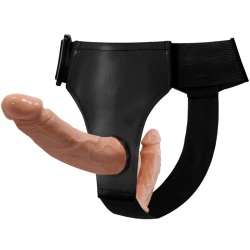 Duble Dildo-uri cu Ham din TPR, Naturale, Ajustabile