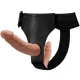 Duble Dildo-uri cu Ham din TPR, Naturale, Ajustabile