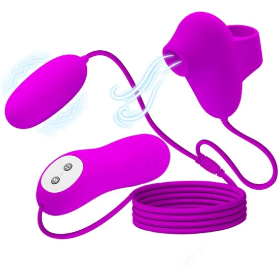 Vibrator tip glonț cu vibrații și ventuză, Roz