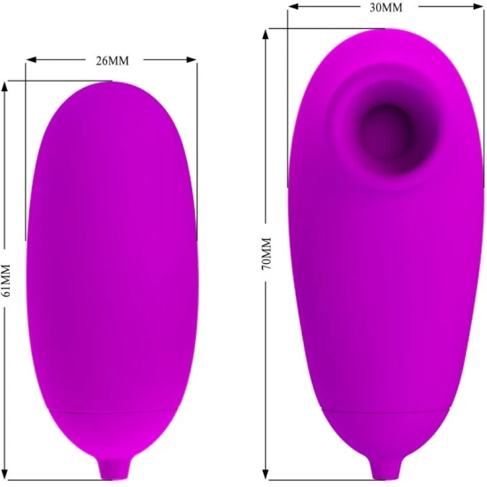 Vibrator tip glonț cu vibrații și ventuză, Roz