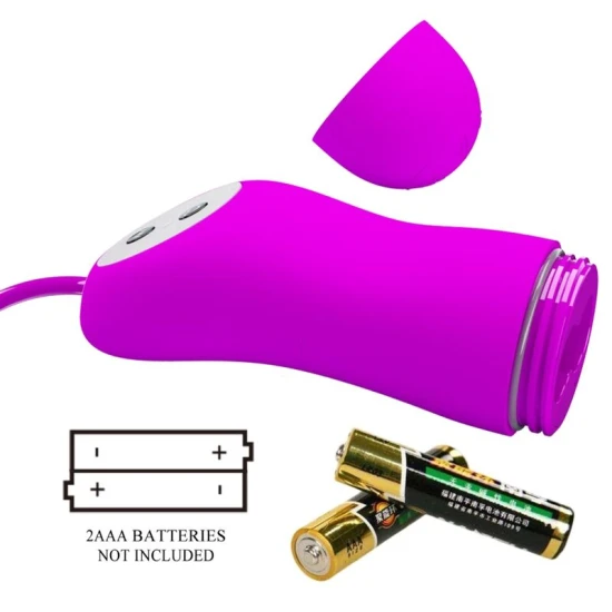 Vibrator tip glonț cu vibrații și ventuză, Roz