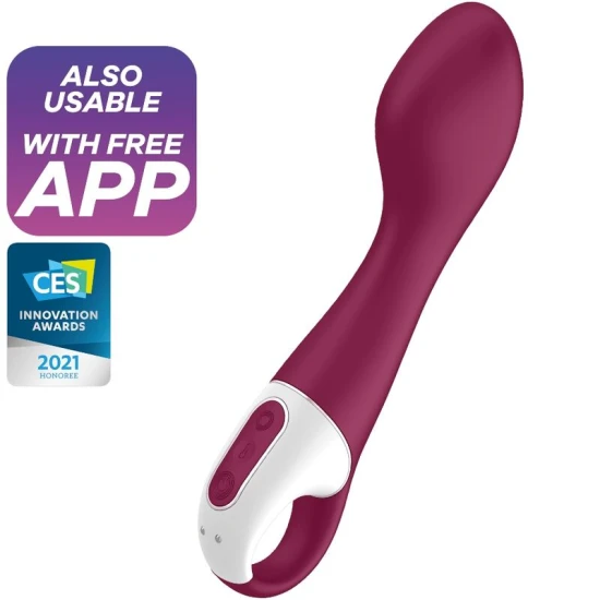 Vibrator G-Spot încălzit din silicon, negru