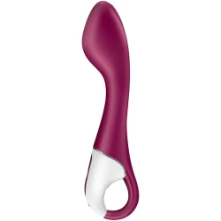 Vibrator G-Spot încălzit din silicon, negru
