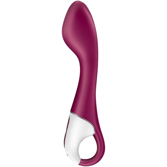 Vibrator G-Spot încălzit din silicon, negru