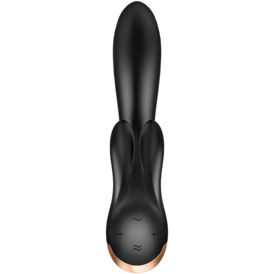 Vibrator Double Flex - Negru, Compatibil cu App, Cod: SATISFYER