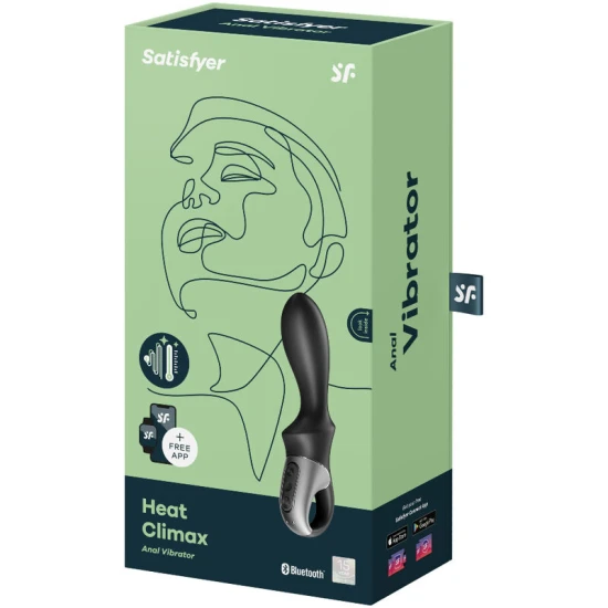 Vibrator anal cu încălzire și vibrații, silicon, negru