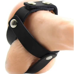 Cușcă din piele pentru testicule, Negru