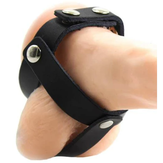 Cușcă din piele pentru testicule, Negru