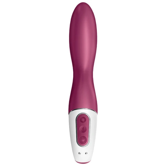 Vibrator G-spot încălzit din silicon, roz, universal