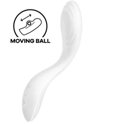 Vibrator Rrrrolling Pleasure - Stimulare intensă, Alb, Mărime medie.