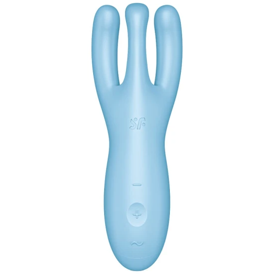 Vibrator Threesome 4 - Stimulare clitoridiană, Negru, Mărime medie.