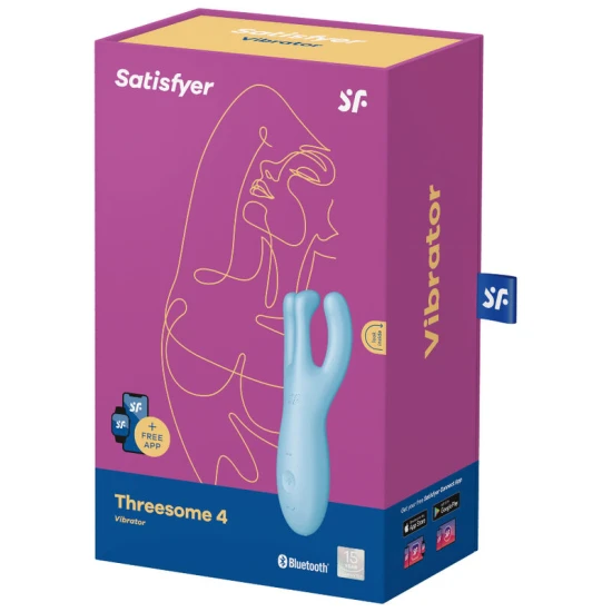 Vibrator Threesome 4 - Stimulare clitoridiană, Negru, Mărime medie.