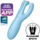Vibrator Threesome 4 - Stimulare clitoridiană, Negru, Mărime medie.