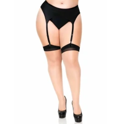 LEG AVENUE - Șosete tip thigh-high Plus, Nude și Negru