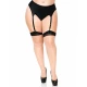 LEG AVENUE - Șosete tip thigh-high Plus, Nude și Negru
