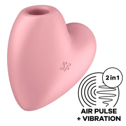 Stimulator clitoridian Air Pulse și Vibrator din silicon, roz