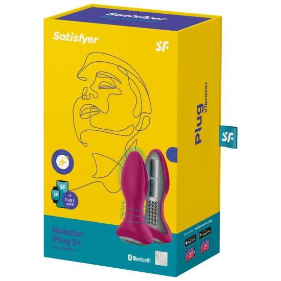 Plug Vibrator Rotator Plug 2+ - Vibrații Puternice, Roșu, Mărime Unică