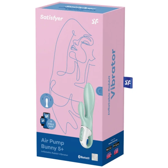 Vibrator Iepuraș Air Pump Bunny 5, App, Verde