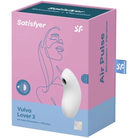 Stimulator și vibrator Air Pulse Vulva Lover 2, alb
